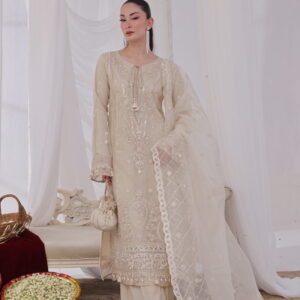 FB-234 | Ivory | 3 Pcs Unstitch With Dyed Trouser