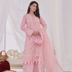 FB-233 | Blush Pink | 3 Pcs Unstitch With Dyed Trouser