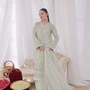 FB-232 | Mint Green | 3 Pcs Unstitch With Dyed Trouser