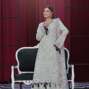 FB-175 | Mint Frost | 3 Pcs Unstitch With Dyed Trouser