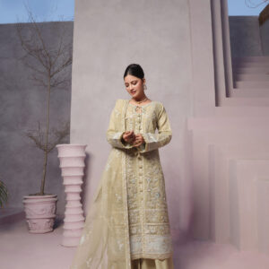 FB-181 | Pistachio Green | 3 Pcs Unstitch With Dyed Trouser