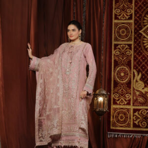 FB-184 | Blush Pink | 3 Pcs Unstitch With Dyed Trouser