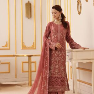 FB-211 | Vintage Rose |  3 Pcs Semi-Stitch Chiffon