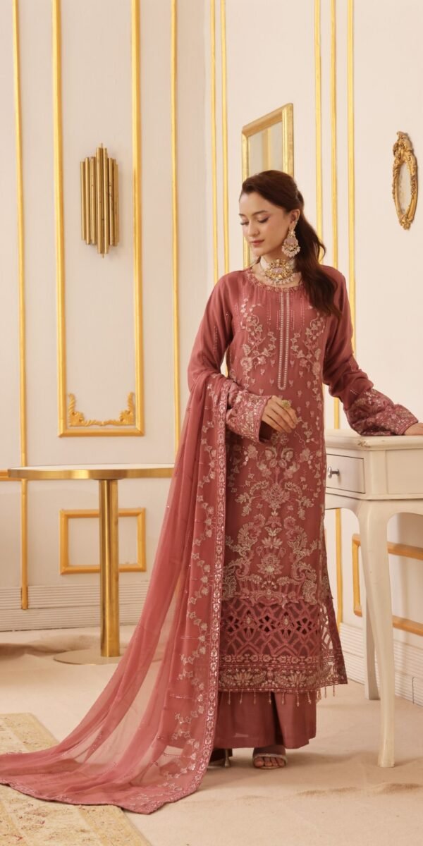 FB-211 | Vintage Rose |  3 Pcs Semi-Stitch Chiffon
