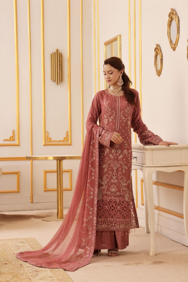 FB-211 | Vintage Rose |  3 Pcs Semi-Stitch Chiffon