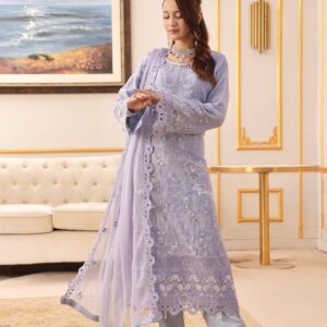 FB-214 | Vintage Rose | 3 Pcs Semi-Stitch Chiffon