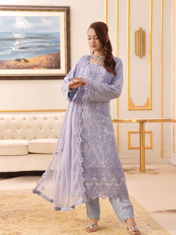 FB-214 | Vintage Rose | 3 Pcs Semi-Stitch Chiffon