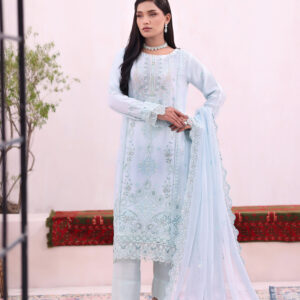 FB-241 | Pearl Blue | 3 Pcs Semi-Stitch Chiffon