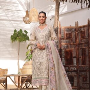 FB-160 | Blush Sand | 3 Pcs Unstitch With Cotton Trouser