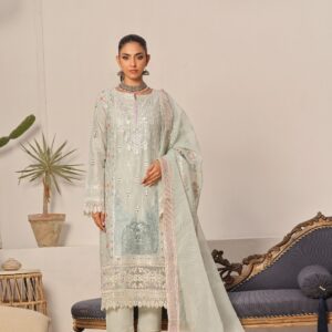 FB-147 | Seafoam Green | 3 Pcs Unstitch With Cotton Trouser