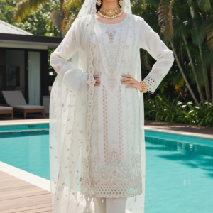 FB-246 | Pearl Green | 3 Pcs Semi-Stitch Chiffon