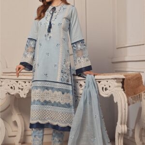FB-188 | Cloud Blue | 3 Pcs Unstitch With Cotton Trouser