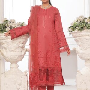 FB-187 | Vintage Rose | 3 Pcs Unstitch With Cotton Trouser