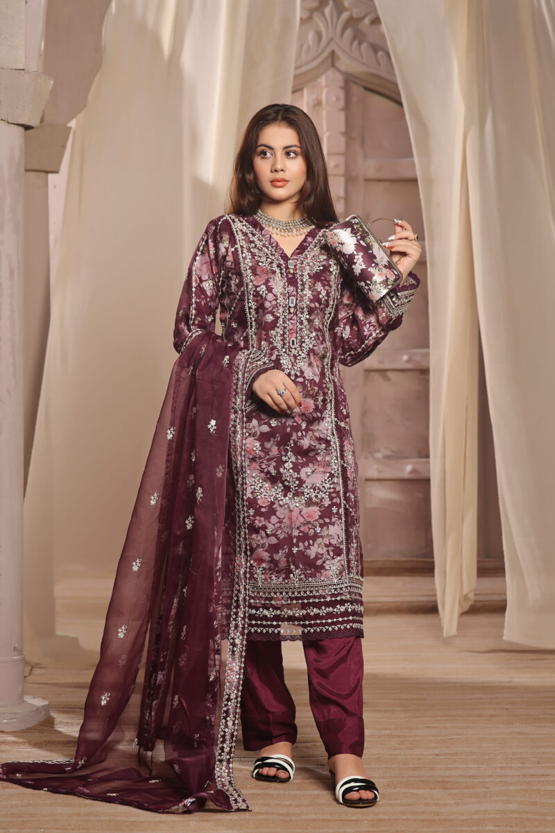 FB-133 | Plum Royale | 3 Pcs Semi-Stitch