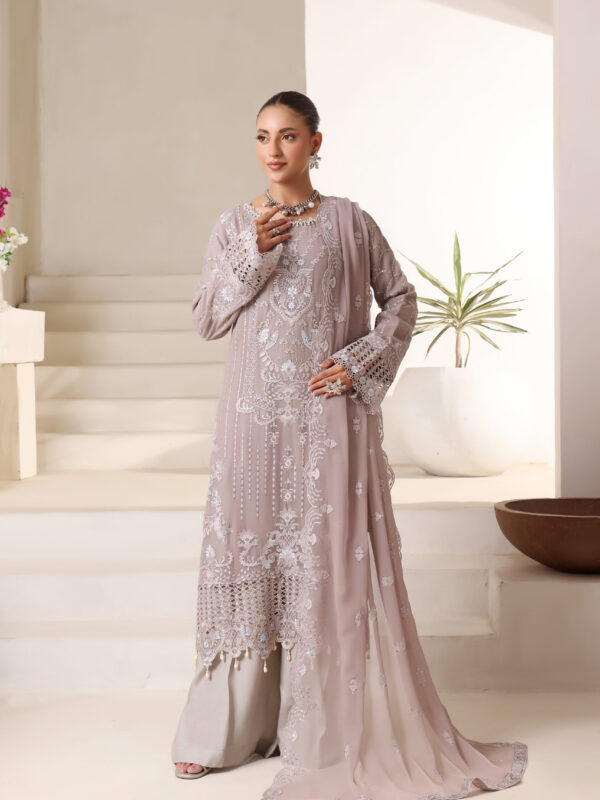 FB-227 | Dove Elegance | 3 Pcs Semi-Stitch Chiffon