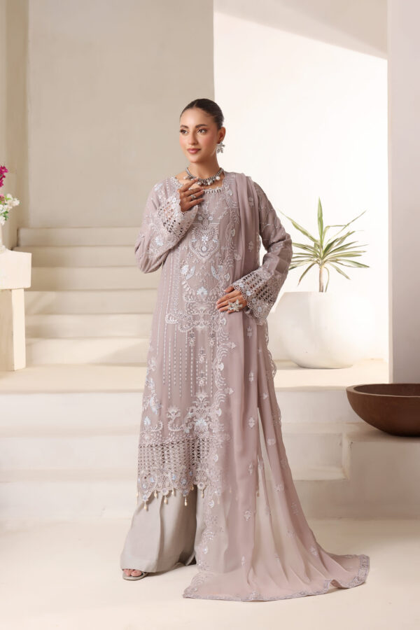 FB-227 | Dove Elegance | 3 Pcs Semi-Stitch Chiffon