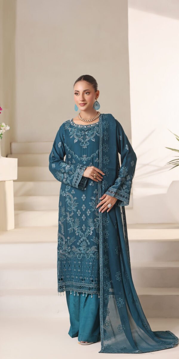 FB-228 | Kaya Green | 3 Pcs Semi-Stitch Chiffon