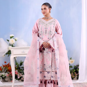 FB-235 | Rosy Mist | 3 Pcs Unstitch With Dyed Trouser