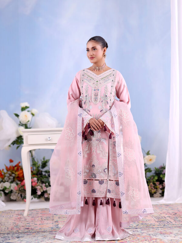 FB-235 | Rosy Mist | 3 Pcs Unstitch With Dyed Trouser
