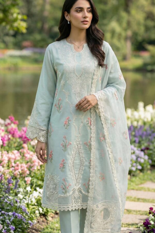 FB-275 | Seafoam Mist | 3 Pcs Unstitch With Cotton Trouser
