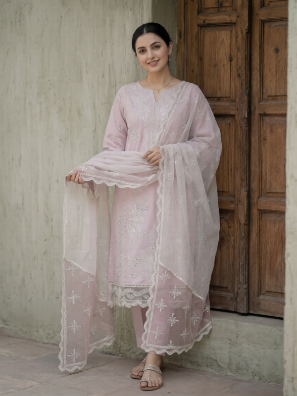 FB-289 | Blush Mauve | 3 Pcs Unstitch With Cotton Trouser