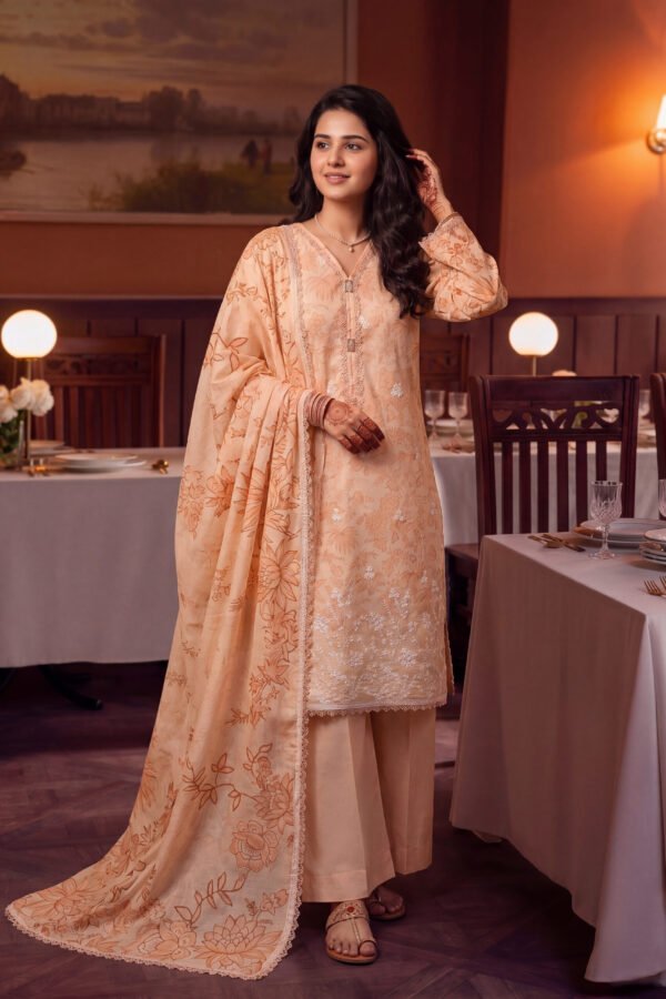 FB-355 | Peach Beige | Shaam-e-Lawn