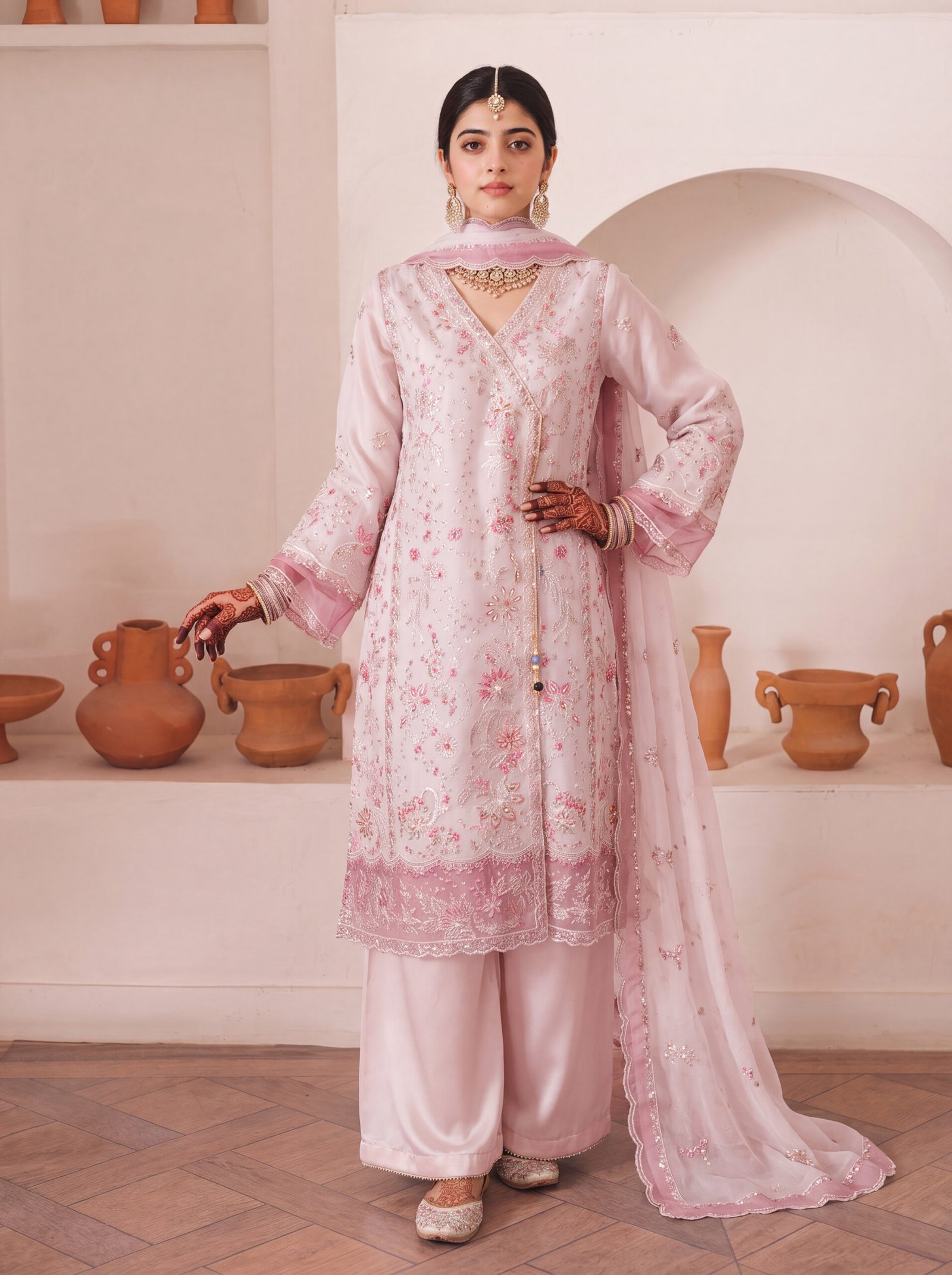 FB-257 | Blush Pink | 3 Pcs Unstitch With Dyed Trouser