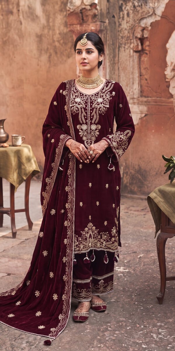FB-387 | Regal Maroon | 3 Pcs Unstitch