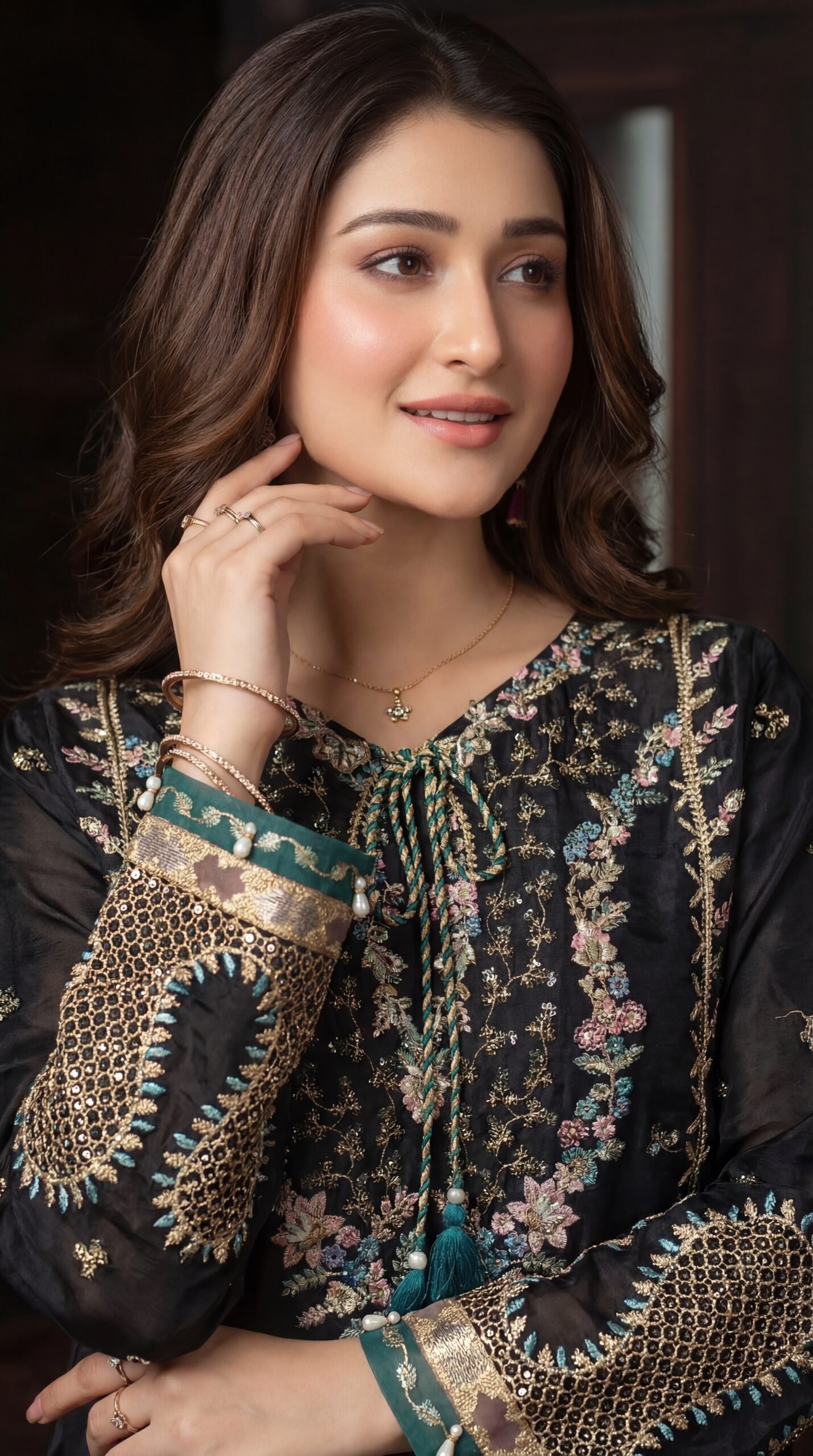 FB-253 | Elegant Black | 3 Pcs Unstitch With Dyed Trouser - Image 4